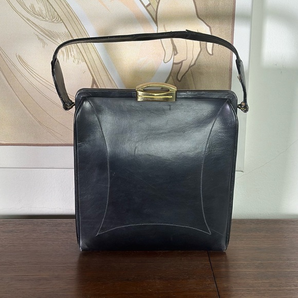Handbags - Vintage 1950’s Mid Century Calfskin Leather Made in France Wrist Purse Handbag
